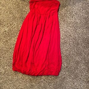 Elegant Red Strapless Dress